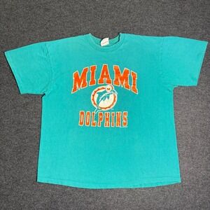 Vintage 1994 Miami Dolphins T-Shirt Mens XL Teal NFL Single Stitch Graphic
